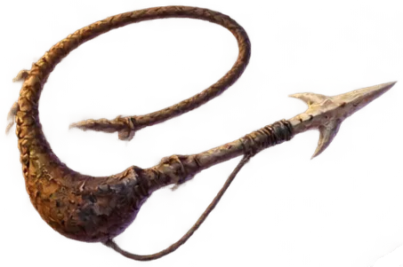 Harpoon Sling: sling kulit dengan harpun tulang berkait.